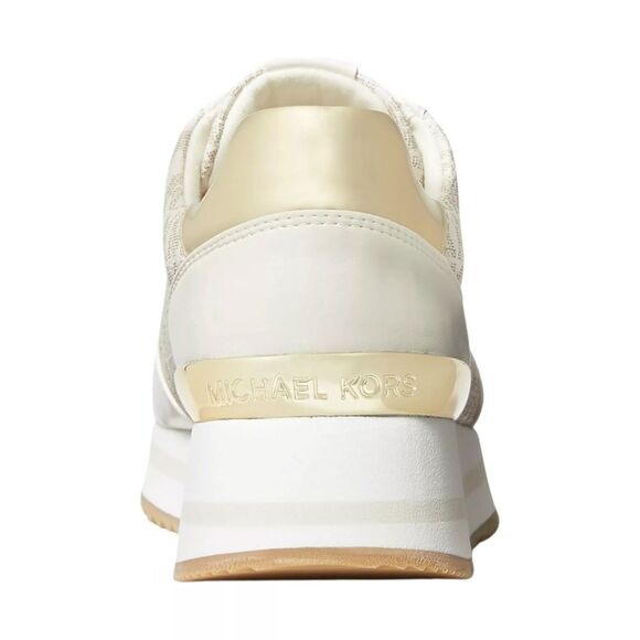 New! MICHAEL KORS Women's MK Logo Monique Trainer Platform Sneakers Shoes Cream - Picture 4 of 9